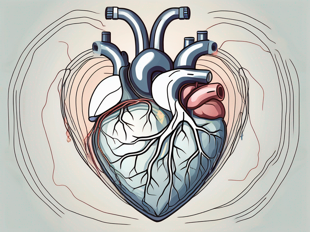 The human heart connected to the parasympathetic nerve