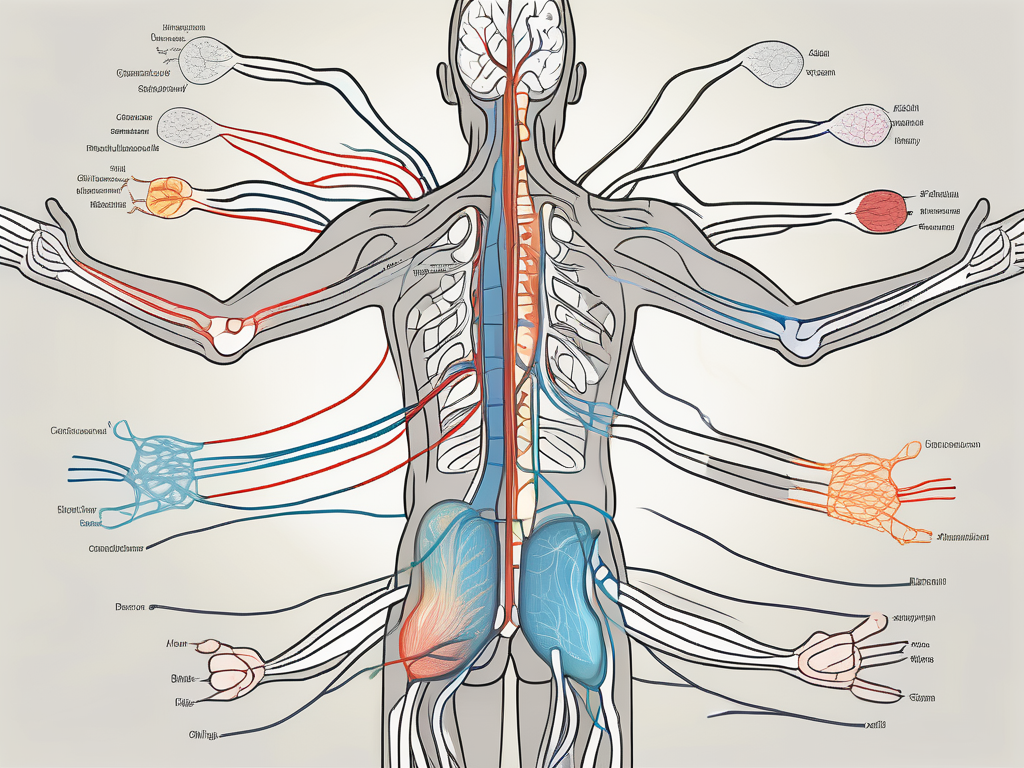 The nervous system highlighting the preganglionic parasympathetic nerve fibers