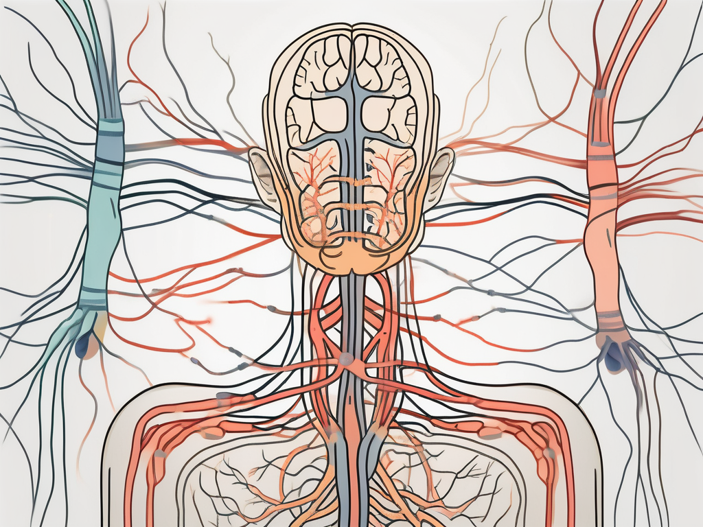 A human nervous system highlighting the parasympathetic nerves