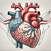 A human heart connected to the parasympathetic nerve