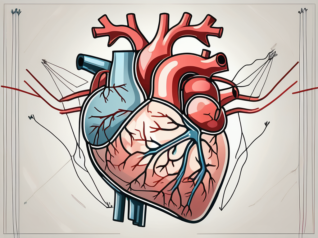 A human heart connected to the parasympathetic nerve