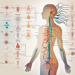 A healthy parasympathetic nerve system highlighted in a human body silhouette