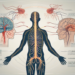 The human nervous system focusing on the parasympathetic nerve fibers interacting with various organs