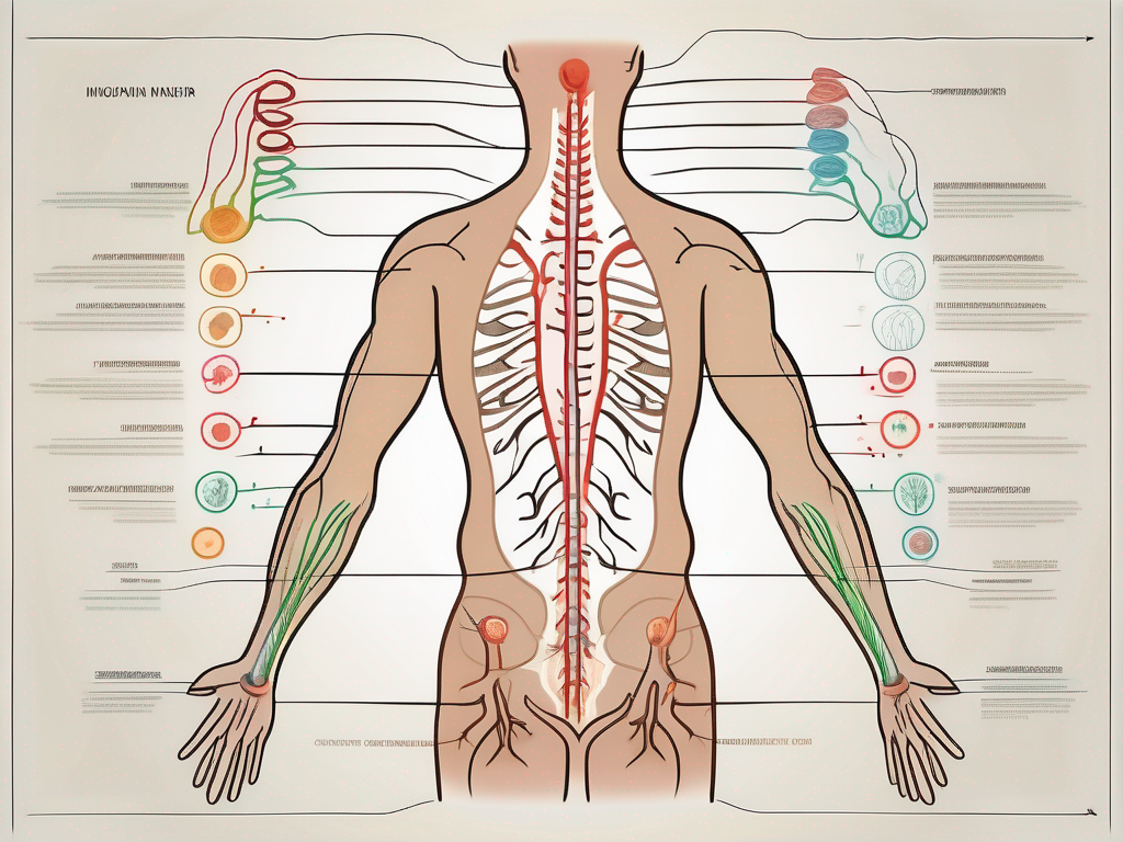 The human spinal cord highlighting the epidural space and the parasympathetic nerves