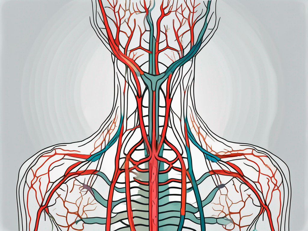 The human nervous system highlighting the parasympathetic nerve branches