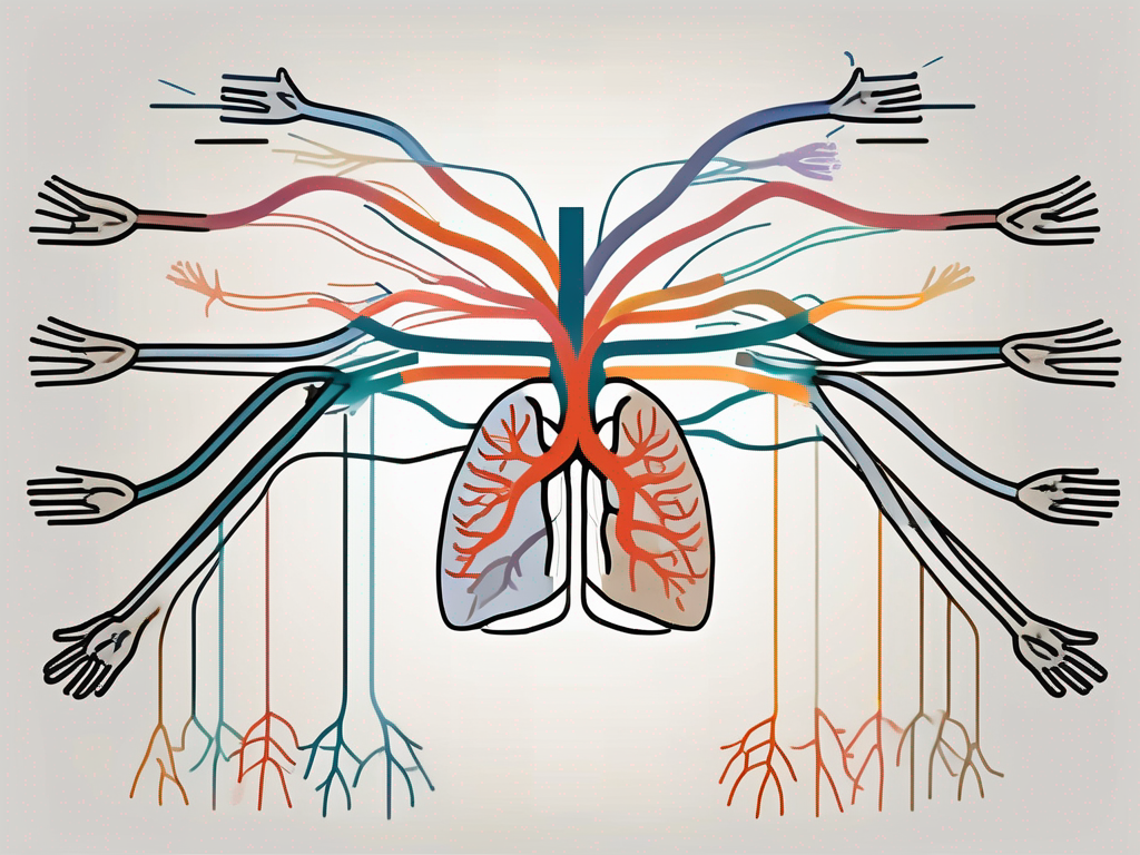 The human nervous system highlighting the sympathetic and parasympathetic nerves