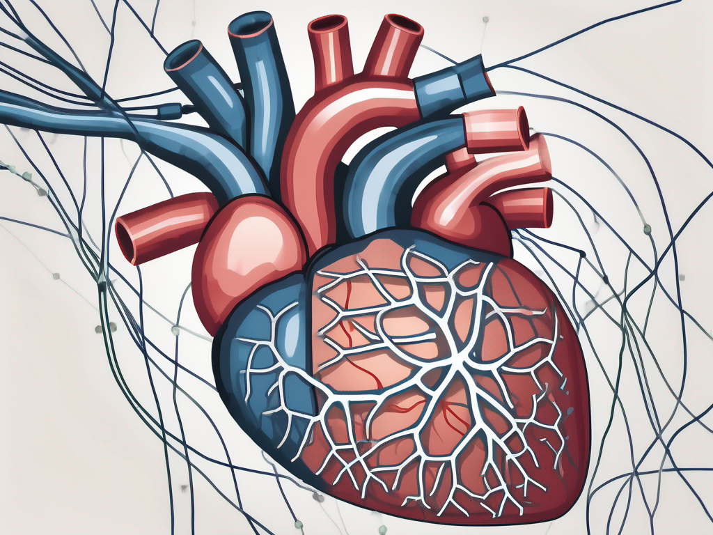 A heart connected to a network of nerves