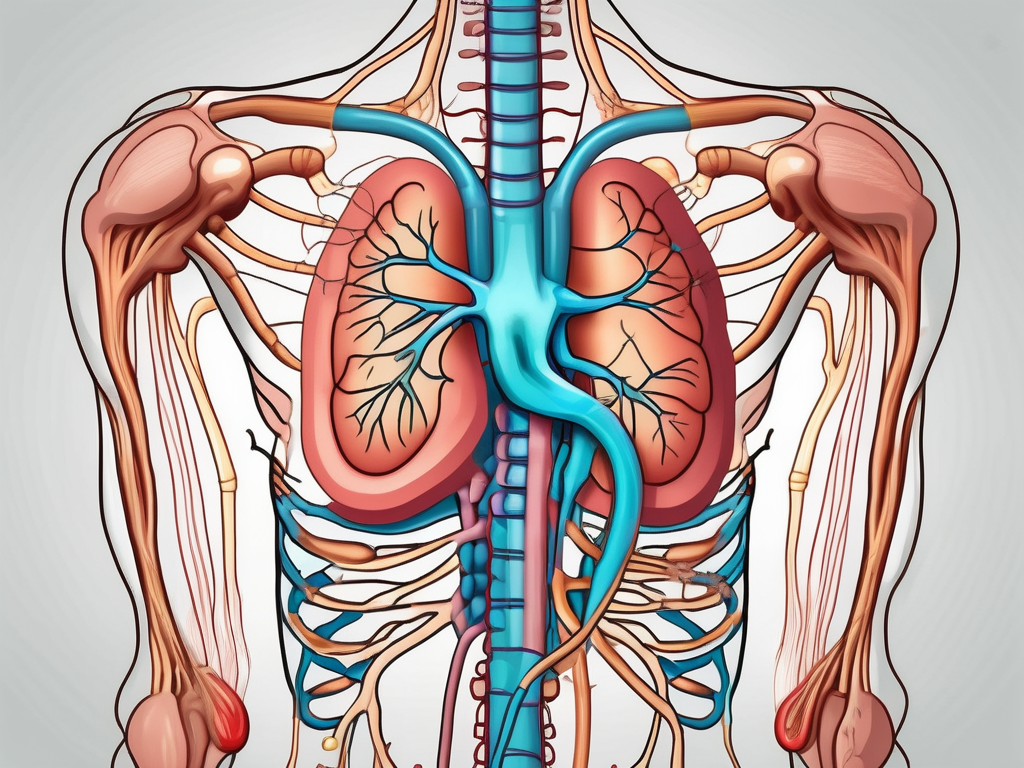 The human stomach and its surrounding nerves