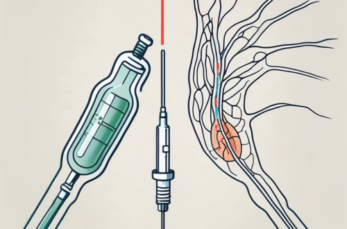 A syringe next to a simplified