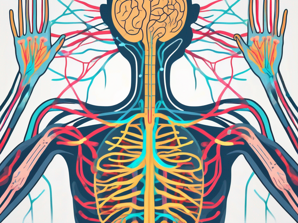 A human nervous system with a focus on the parasympathetic nerves