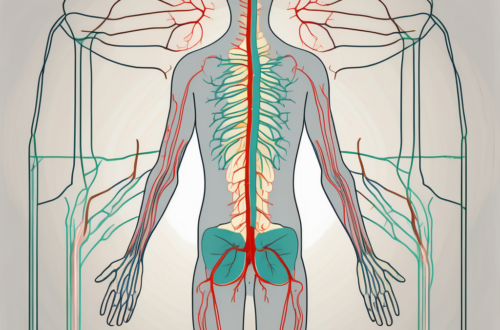 The human nervous system highlighting the parasympathetic nerves and the femoral artery