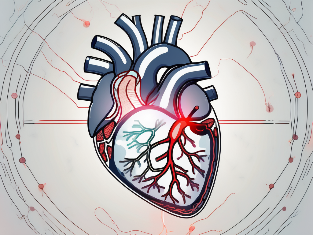 A human heart with highlighted areas representing the parasympathetic nervous system