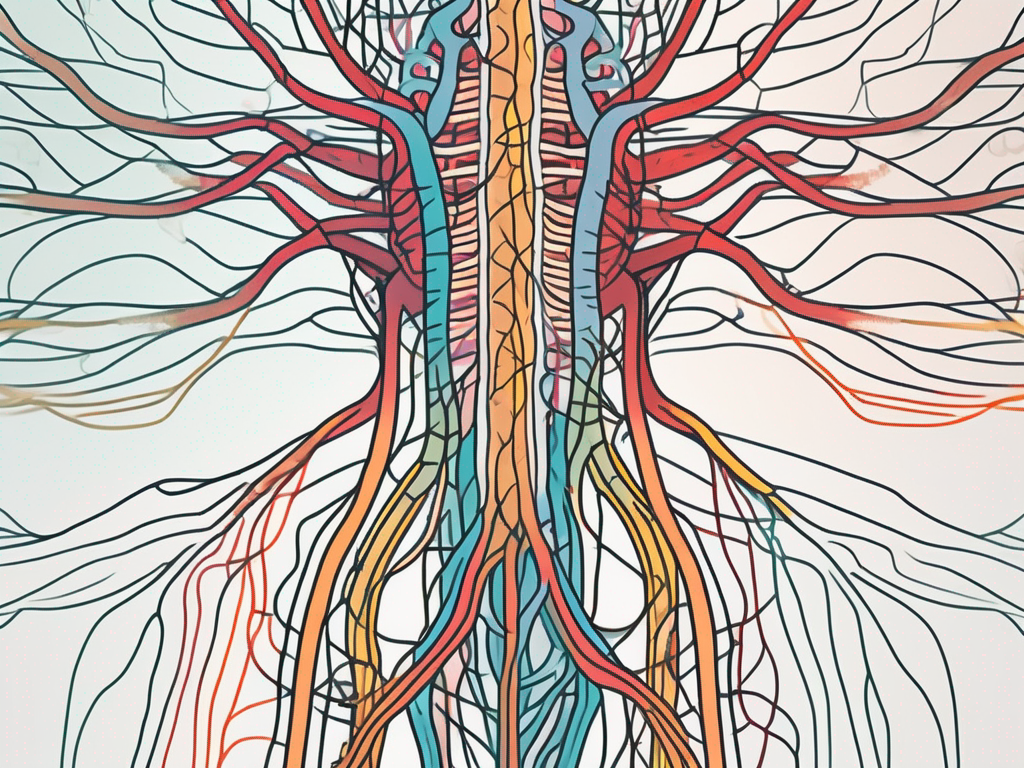 The human nervous system highlighting the sympathetic and parasympathetic nerves