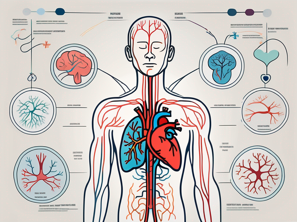 The human nervous system highlighting the vagus parasympathetic nerve