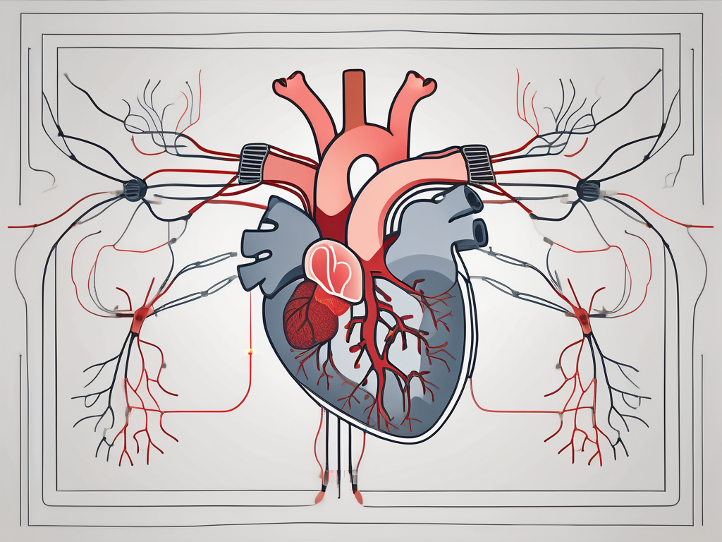 A human heart connected to the parasympathetic nervous system