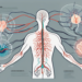 The human nervous system highlighting the parasympathetic nerve with an indication of a pinching or constriction