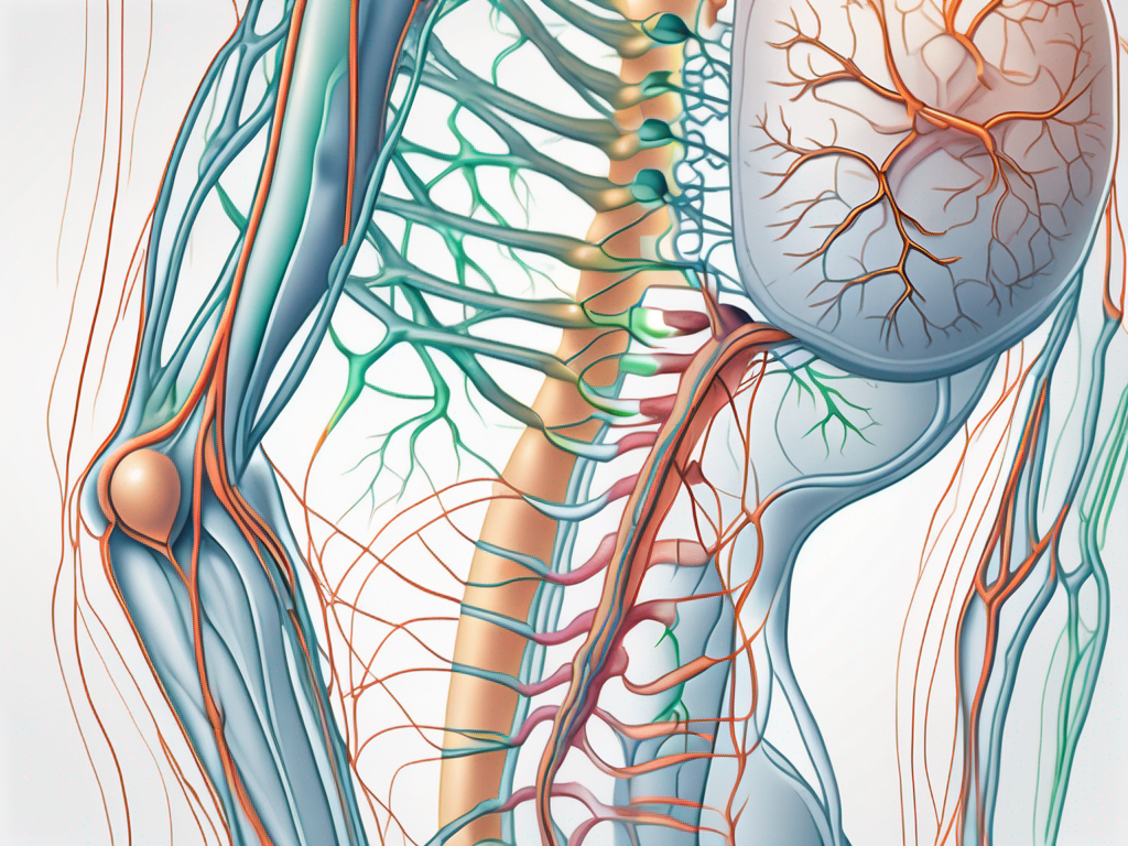 A human body highlighting the nervous system