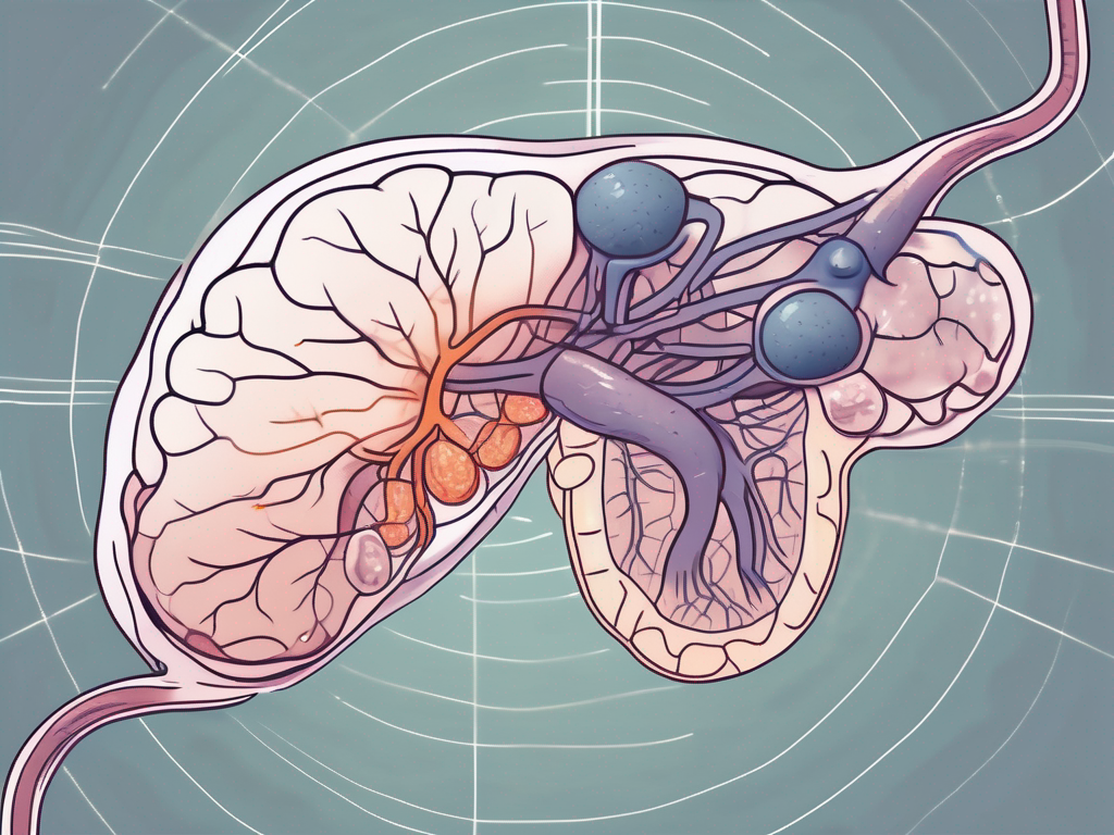 A pancreas with beta cells highlighted