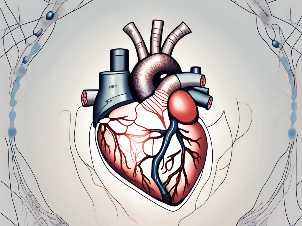 The human heart with the parasympathetic nerve highlighted