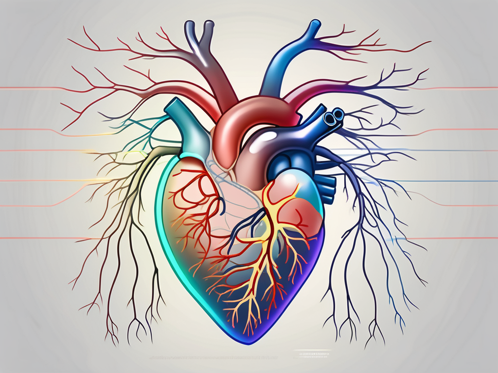 A human heart with highlighted areas indicating where the parasympathetic nerve fibers innervate