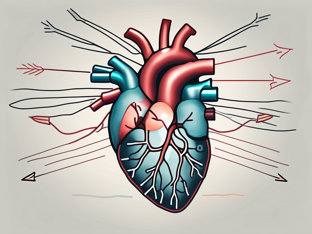 A human heart connected to the parasympathetic nerve system