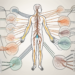 The sympathetic and parasympathetic nerve pathways