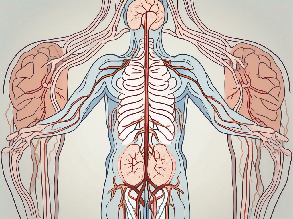 The human nervous system highlighting the parasympathetic nerve