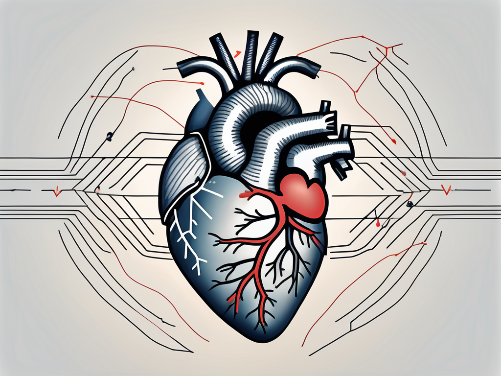 The human heart connected to the parasympathetic nerve