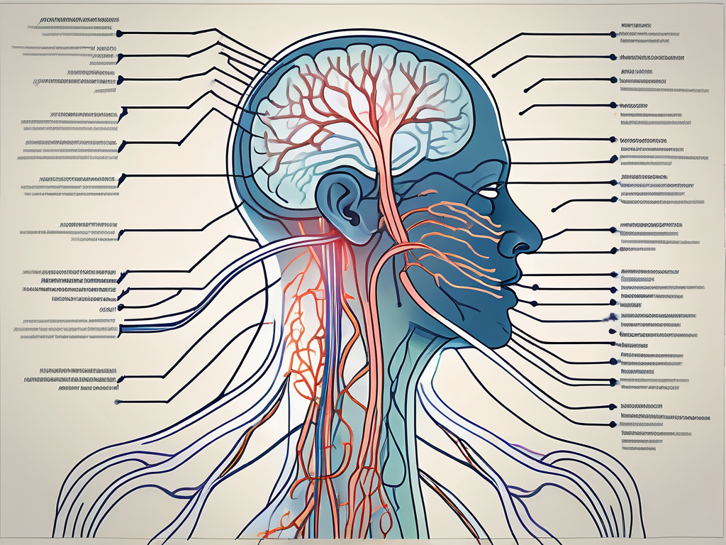 The vagus nerve highlighting the parasympathetic nerve fibers