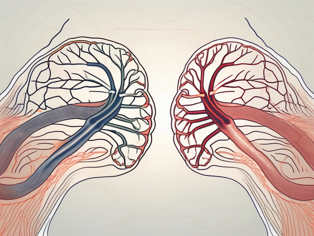 Two contrasting nerve fibers