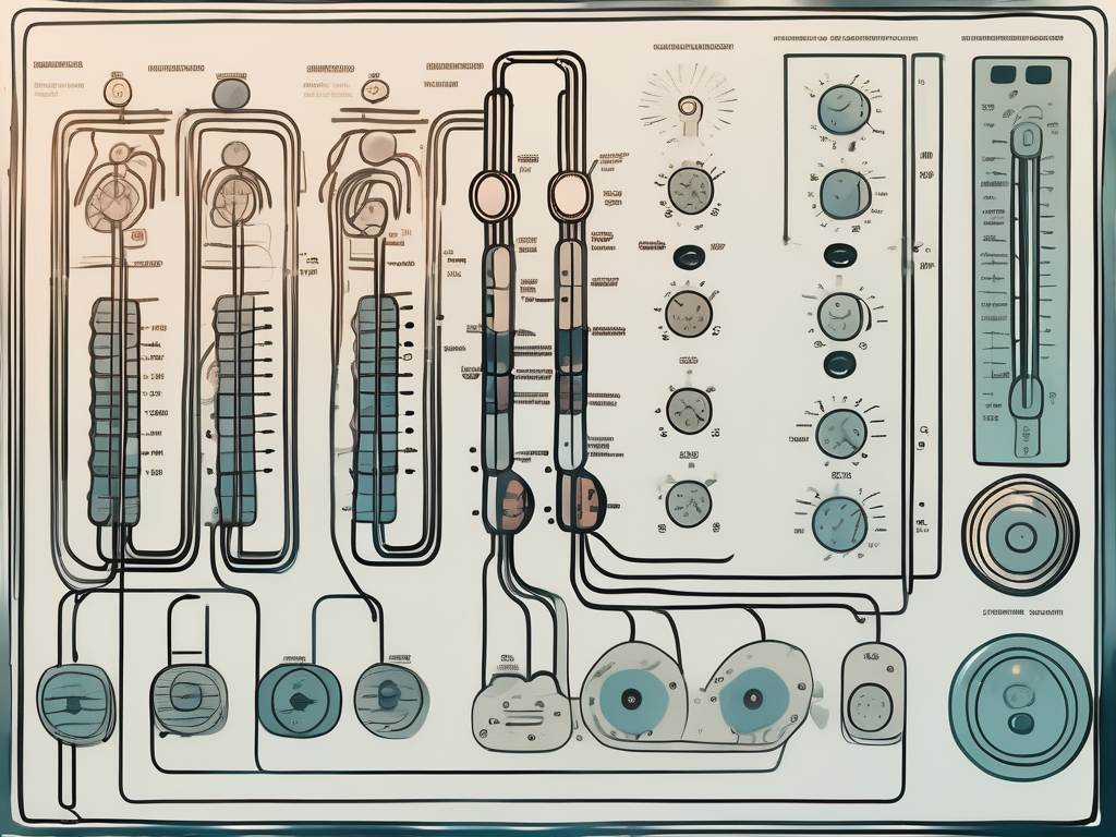 The parasympathetic nervous system as a control panel with various buttons and levers