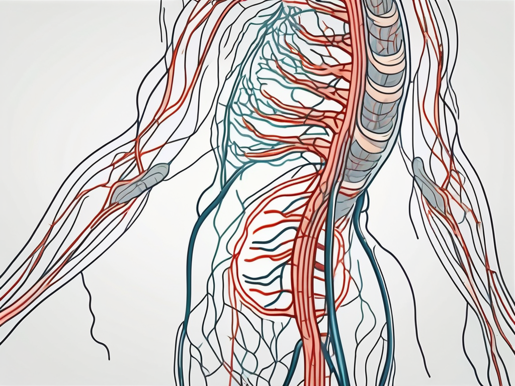 The vagus nerve with highlighted parasympathetic nerve fibers