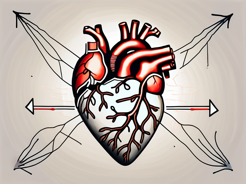 A human heart connected to the primary parasympathetic nerve