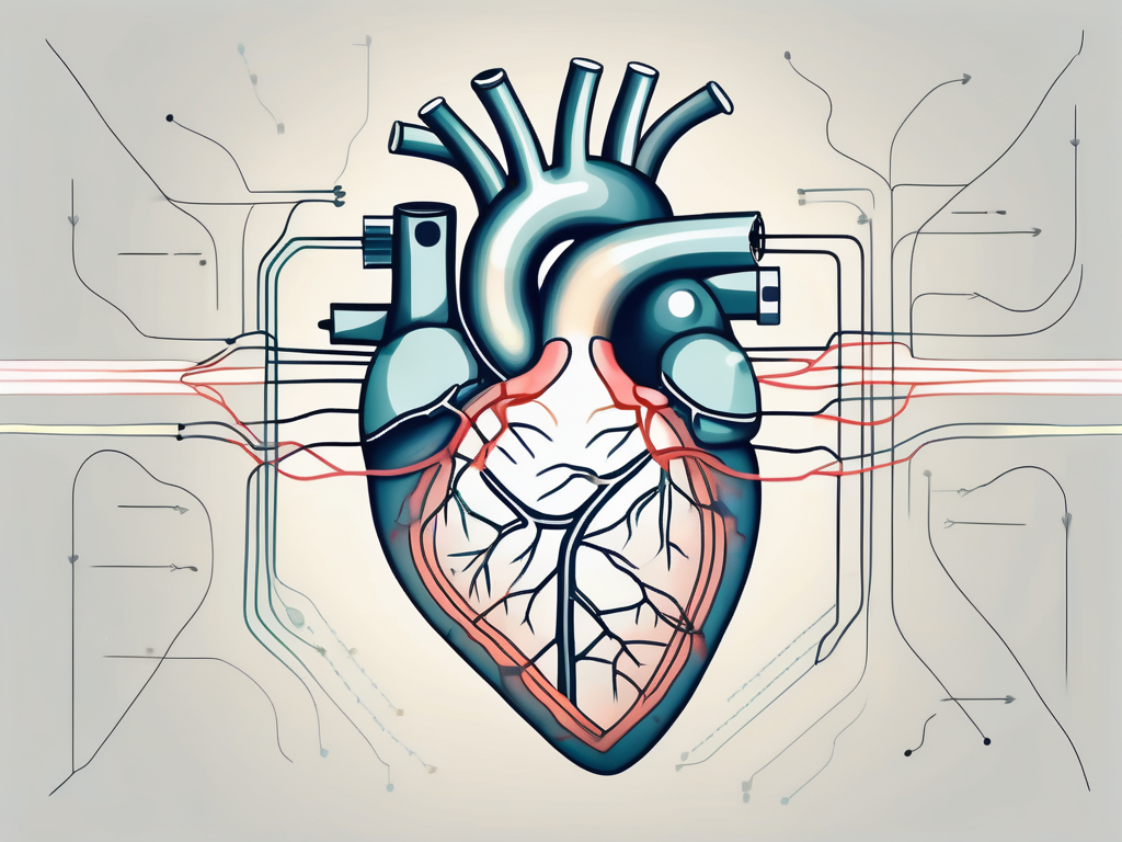 A human heart connected to the parasympathetic nervous system