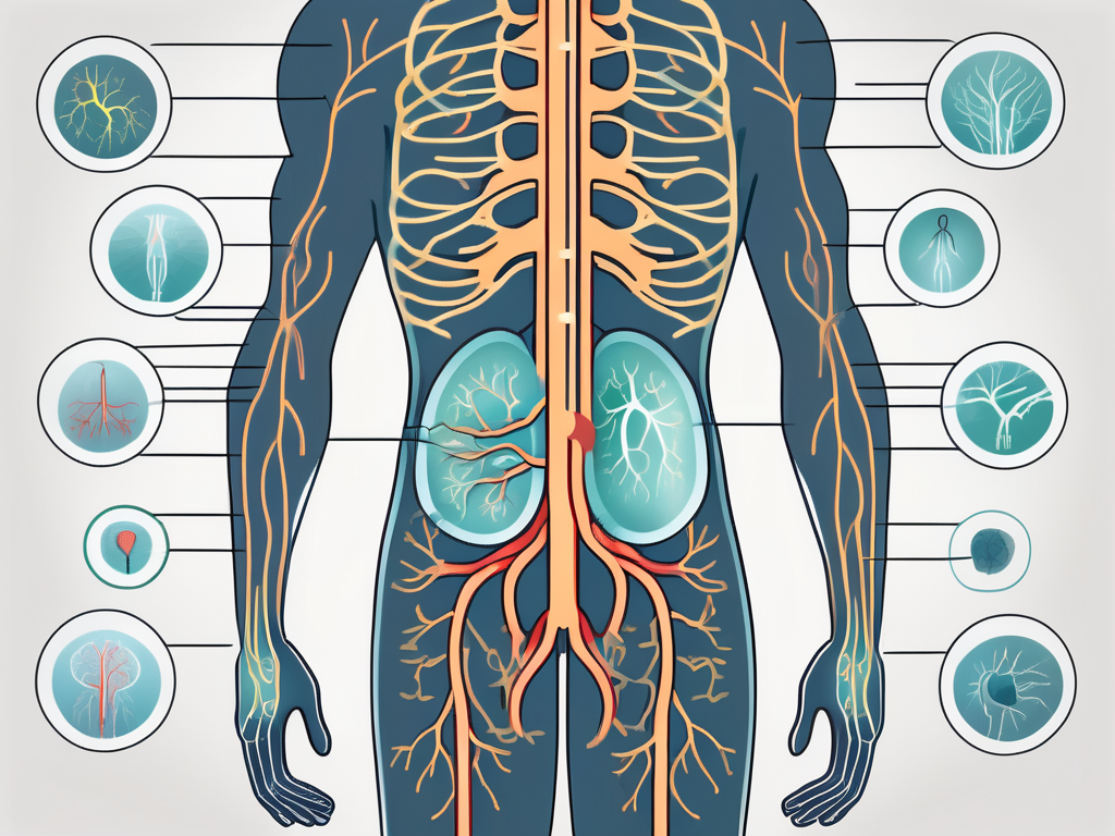 A human nervous system highlighting the parasympathetic nerves