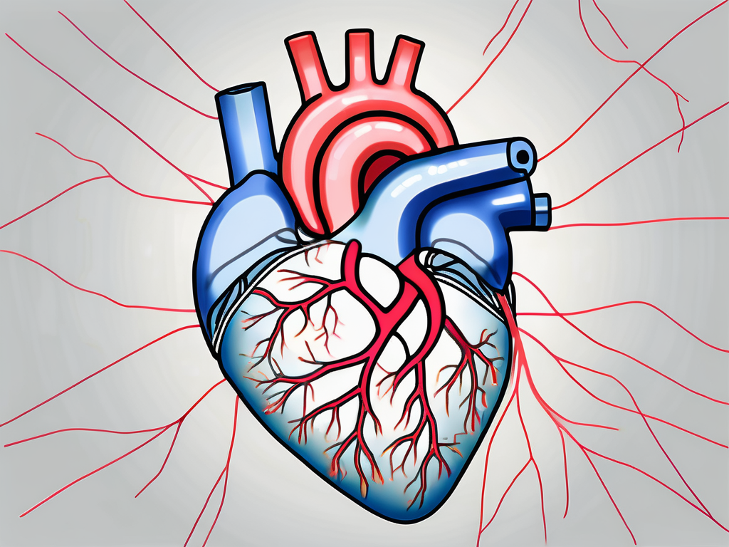 The human heart with the vagus nerve highlighted