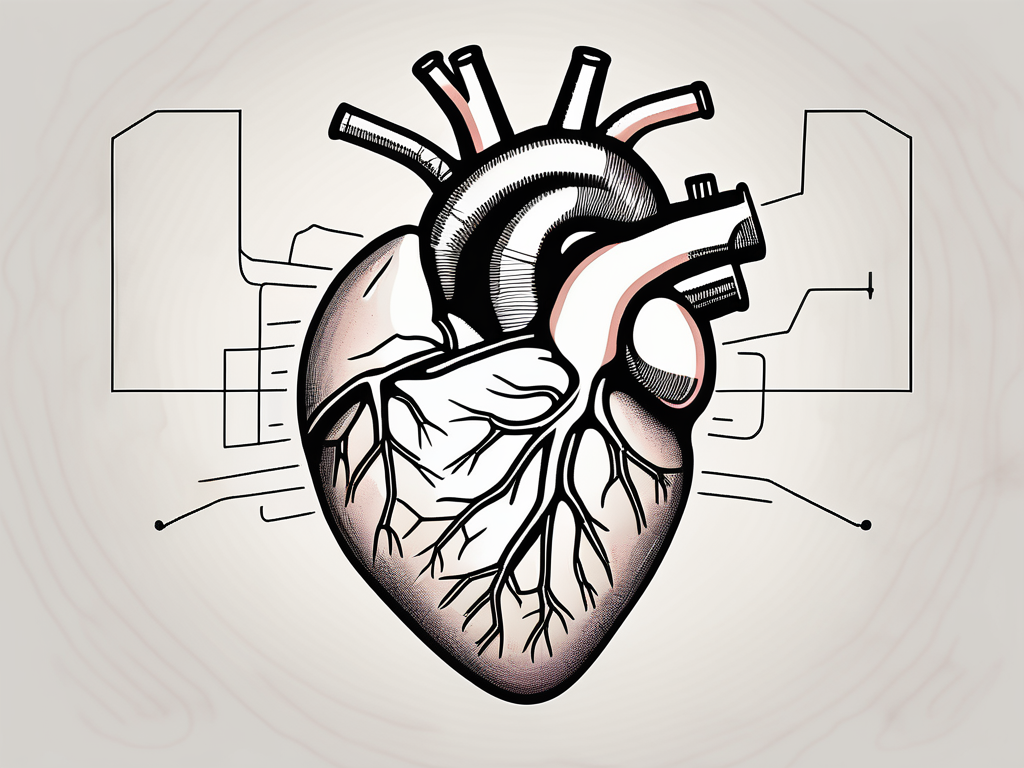 A human heart with parasympathetic nerve fibers connected to it