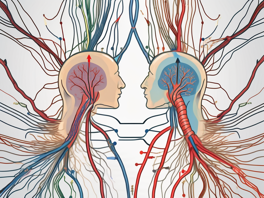 The parasympathetic nervous system highlighting the nerve fibres involved in the erection process