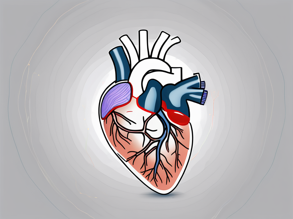 A human heart with highlighted areas indicating where the parasympathetic nerve fibers innervate