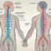 The human nervous system highlighting the parasympathetic nerve fibers