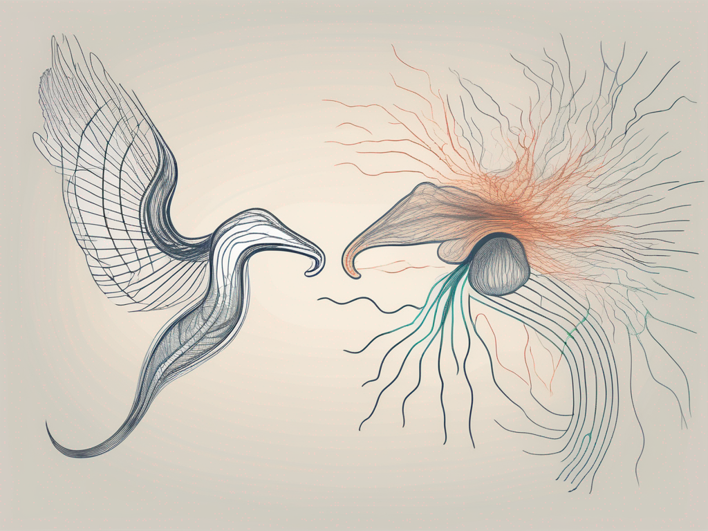 Two contrasting nerve fibers