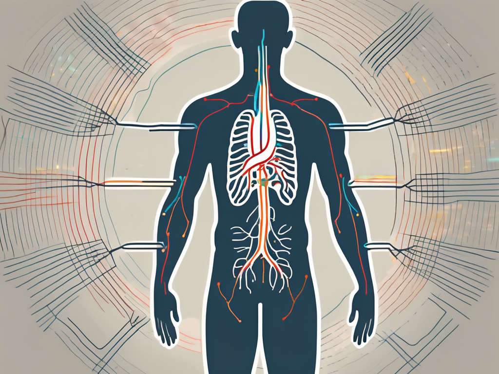 A human body outline showing the parasympathetic nervous system with weak signals