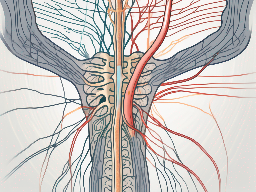 A parasympathetic nerve fiber with visible stimulation signals