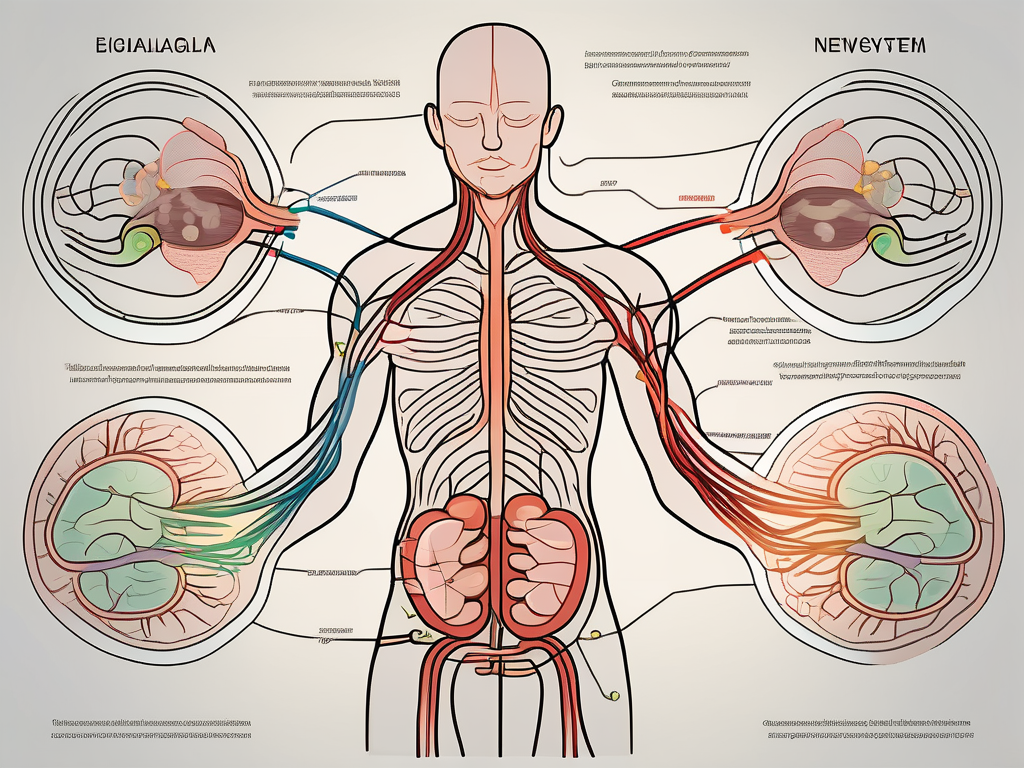 The parasympathetic nervous system highlighting the ganglia and their connections to various organs