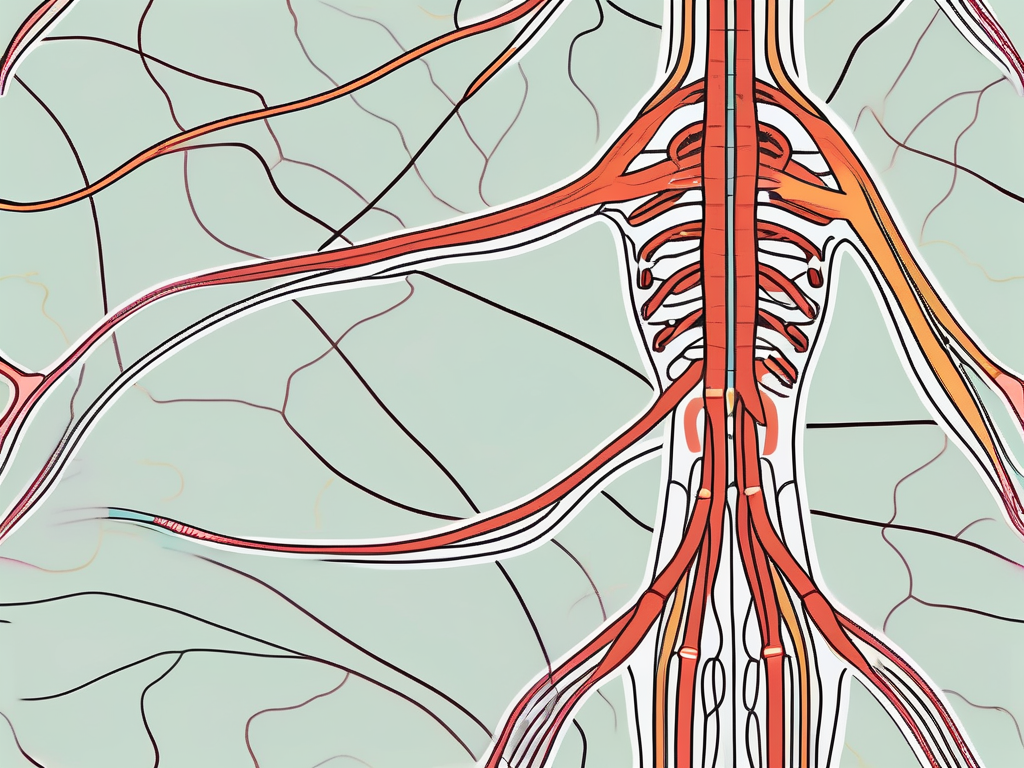 The human nervous system highlighting the sympathetic and parasympathetic nerve pathways